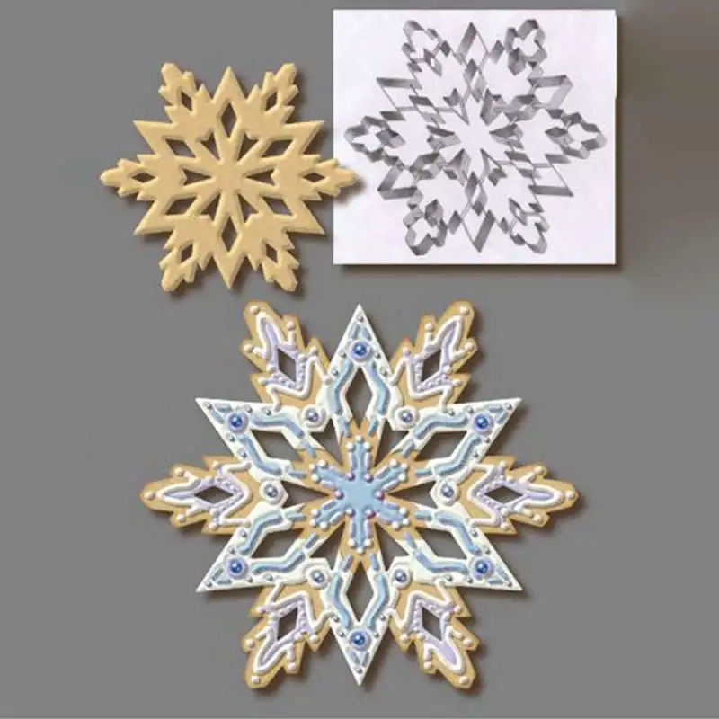 Большой в форме снежинки для печенья резак формы 3D Rvs Кондитерские печенье фондан