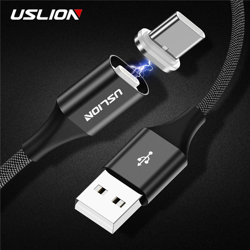 Магнитный кабель USLION Micro usb type C для iPhone 7 6s Быстрая зарядка c магнитное зарядное