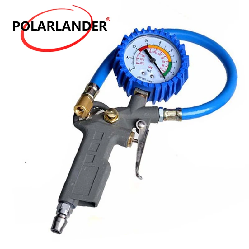 Auto Air Inflator Gun 220psi Flexible Car Motorcycle Lock On Pump Dial Pistol Hose Pressure Guage Tire | Автомобили и мотоциклы