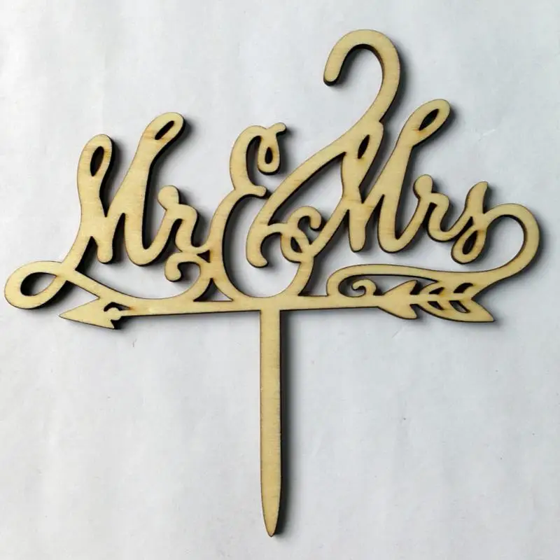 Love/Mr and Mrs деревянный для торта фигурка для торта верхнее украшение в виде флага для вечеринка для мальчика день рождение свадебные принадлежности