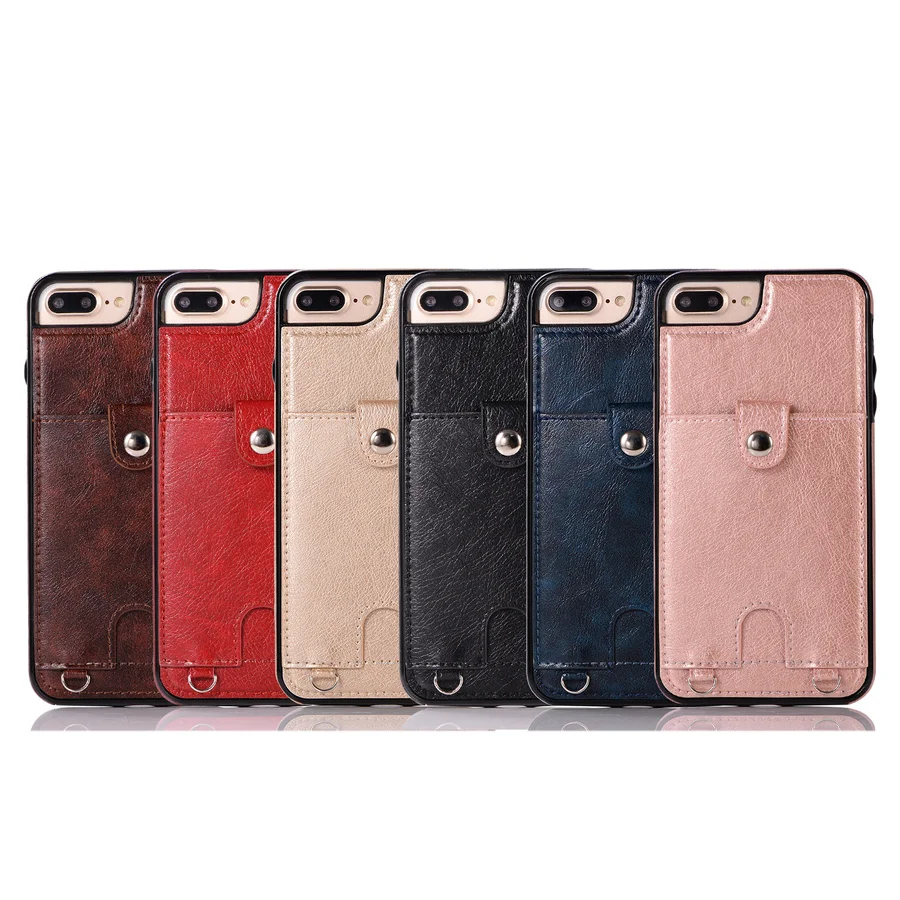 Кожаный чехол кошелек для iPhone 8 7 6 6s Plus роскошные чехлы с несколькими держателями