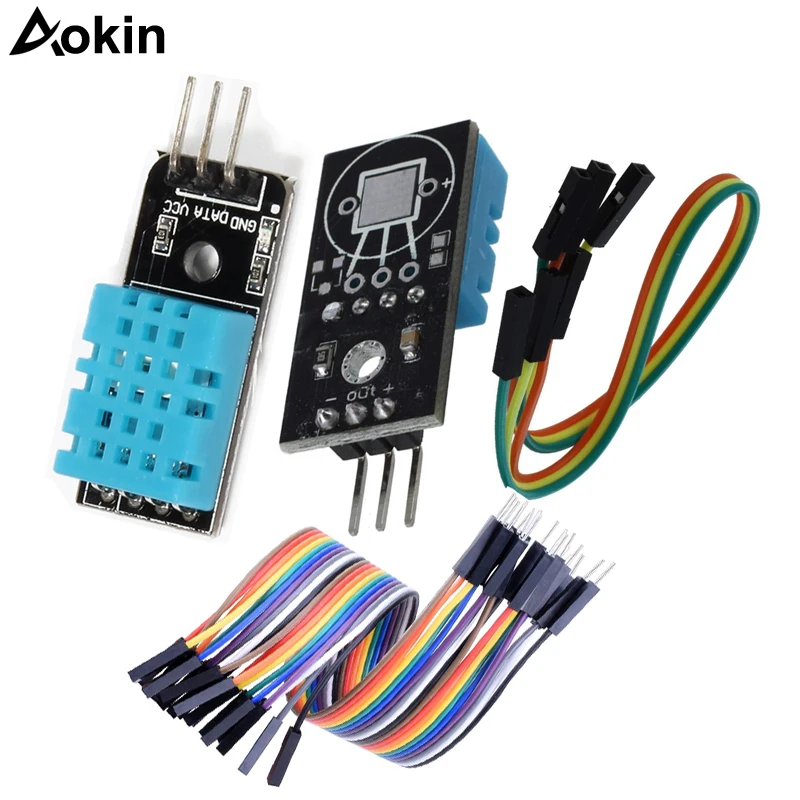 Датчик температуры и относительной влажности DHT11 модуль с кабелем для arduino Diy
