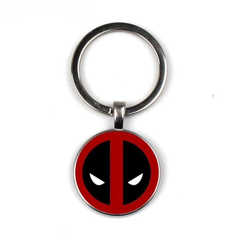 

Deadpool Keychain Glass Time Gem Keychain Key Jewelry DIY Custom Photo Personality Gift , Keychains gifts for men