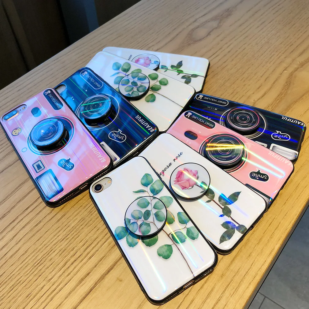 Чехол для iPhone 7 8 6 S X XR XS Max антидетонационный забавный держатель девочек Kickstand Coque