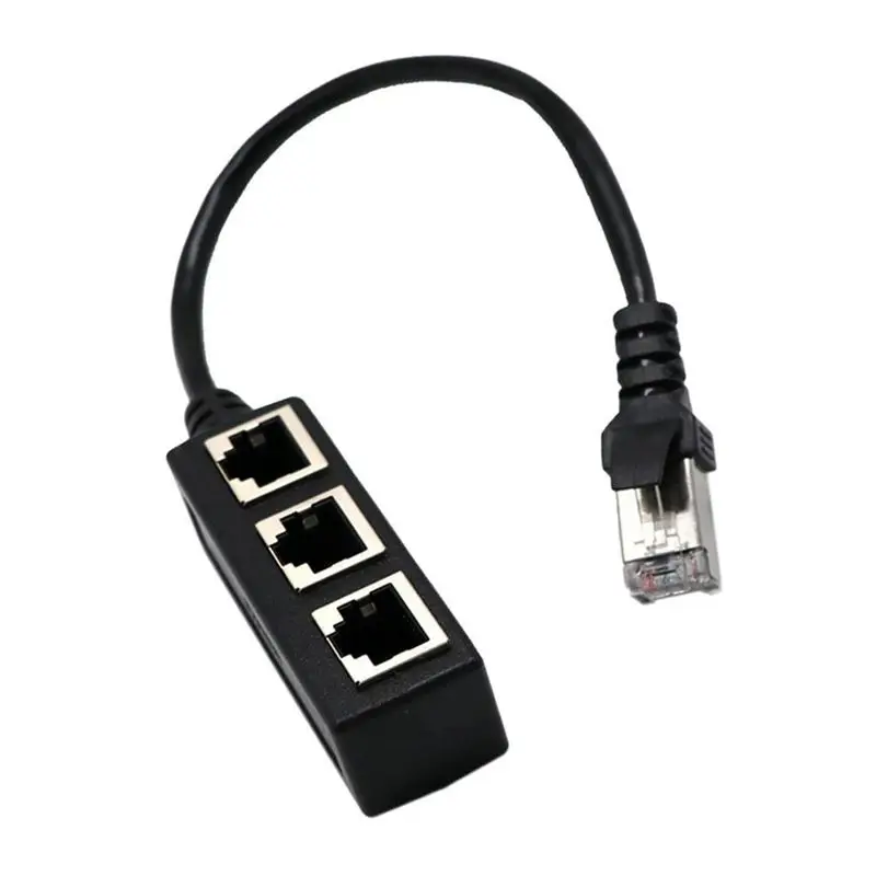 RJ45 Сплиттер Адаптер 1 папа к 3 гнездовым портам разъем адаптера интерфейс Ethernet