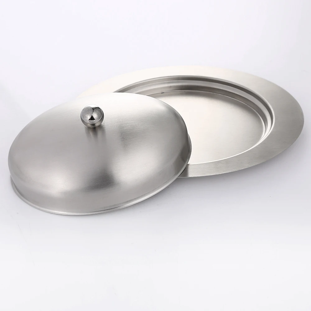 Stainless Steel Oval Butter Dish Box Container Elegant Cheese Server Storage Keeper Tray With Easy To Hold Lid | Дом и сад