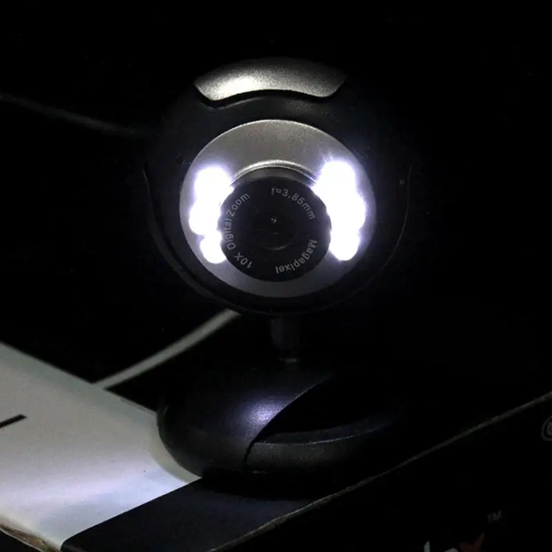 100% новый 0.5MP 6 LED USB веб-камера с микрофоном для Apple Mac OS PC Windows 98/ME/2000/XP/Vista (32-бит)/Win7