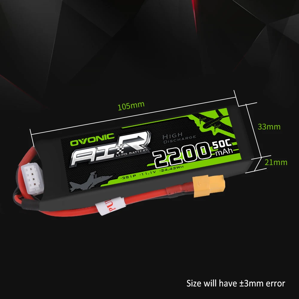 Набор аккумуляторов Ovonic 11 1 V 2200mAh 50C LiPo 3S XT60 разъем для радиоуправляемой лодки