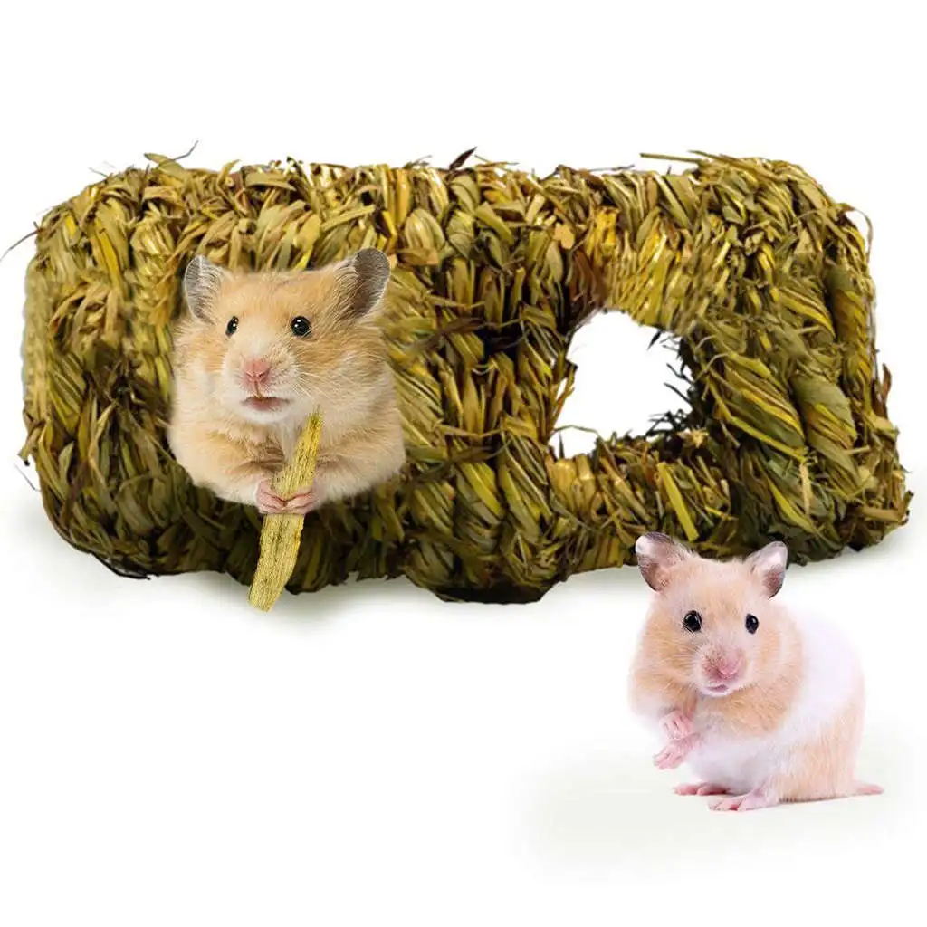 Ручная работа из тканой травы туннель игрушка-маленькое животное активности