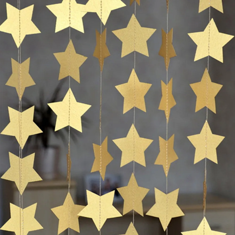 

Birthday Party Decorations Hanging Decor 4m Gold Star Garlands Kids Home Festival Window Decor Baby Shower Birthday Decoration