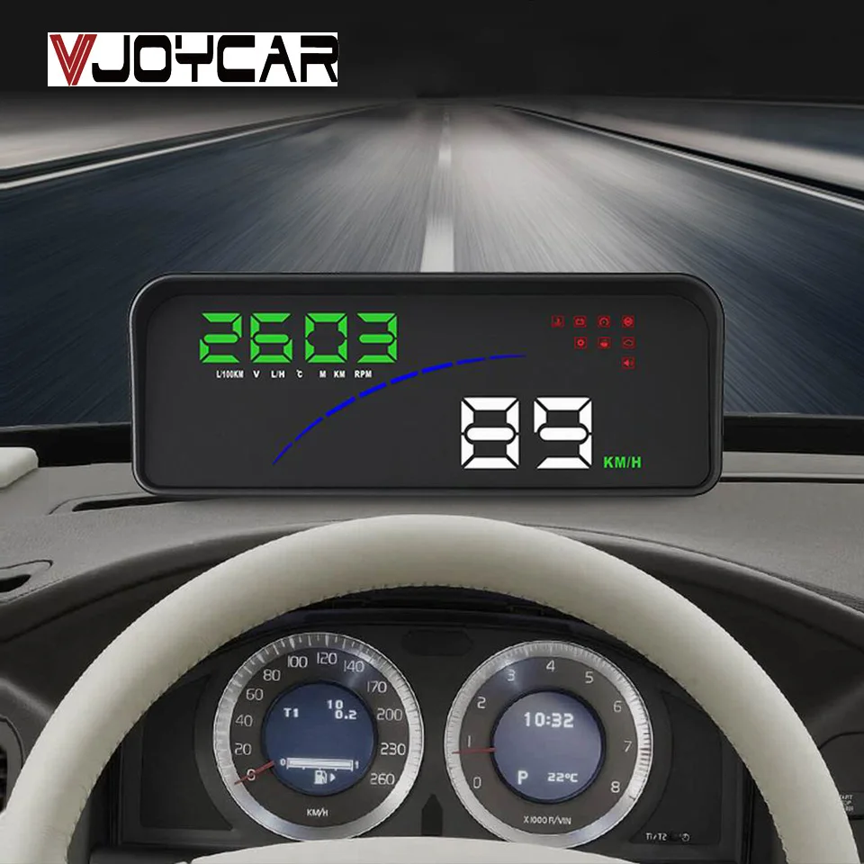 VJOYCAR Универсальный HUD Автомобильный дисплей OBD2 Дисплей автомобильный Умный