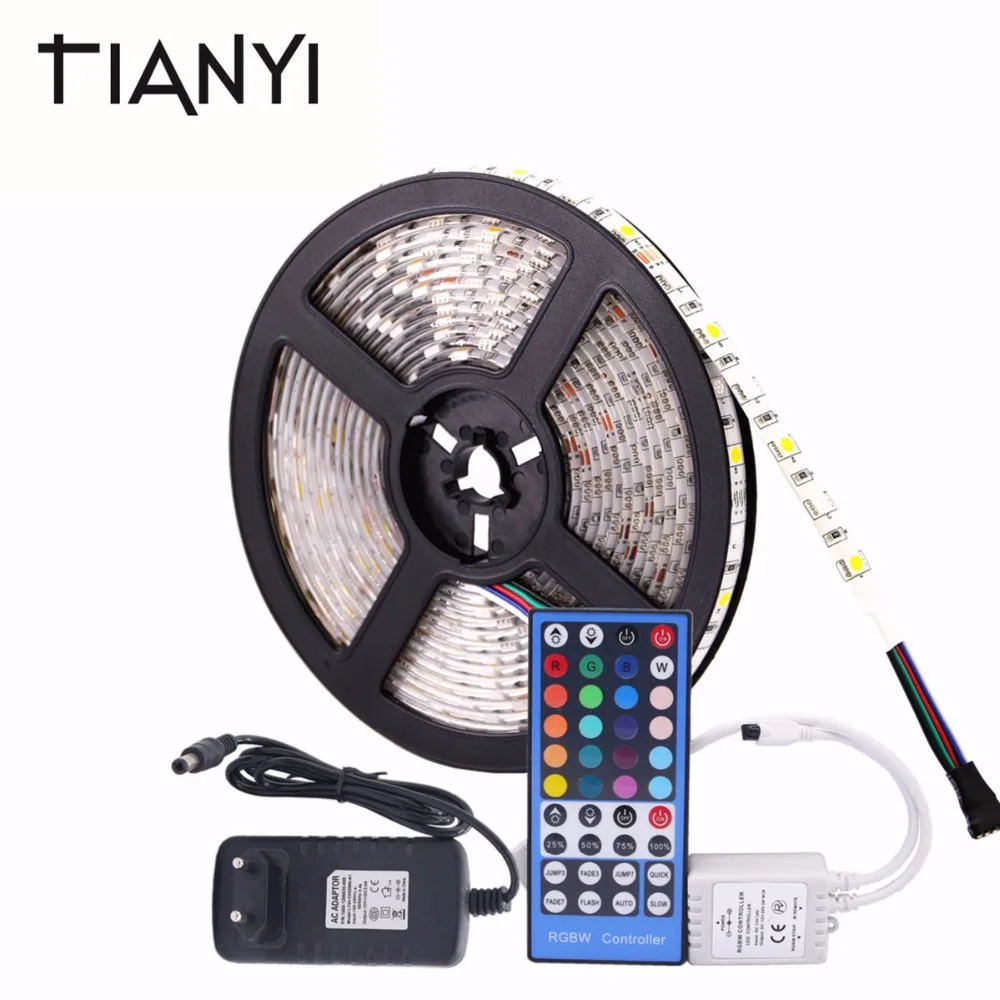 SMD 5050 RGB светодиодные полосы водонепроницаемый DC 12 V 5 M 300 светодиодный RGBW RGBWW свет