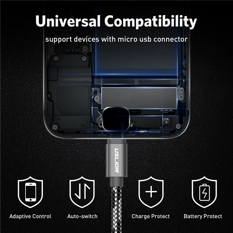 Кабель USB Type C USLION для быстрой зарядки телефона кабель Samsung Galaxy S9 S8 xiaomi mi 8 в
