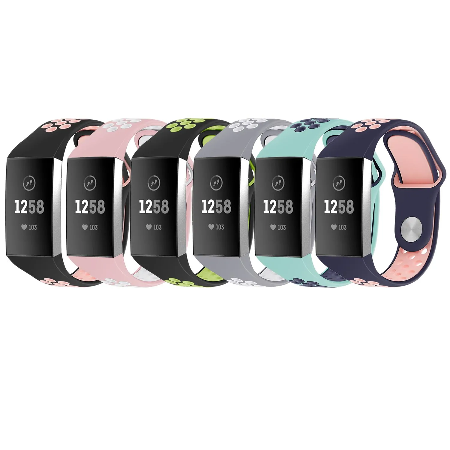 Спортивный сменный ремешок Gosear для фитнеса двухцветный браслет Fit bit Fitbit Charge 3 Charge3