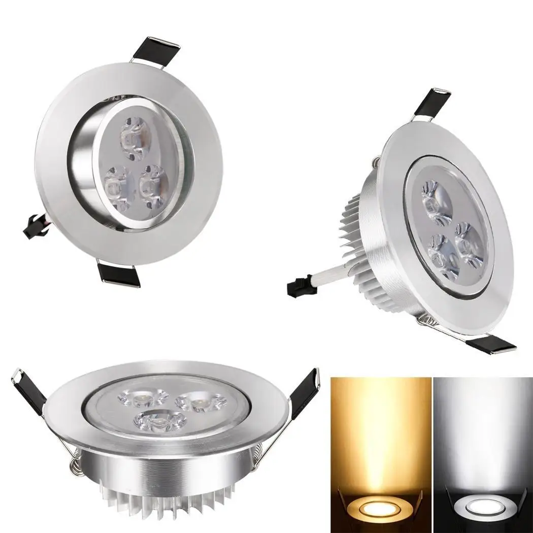 3 Вт круглый Яркость утопленный потолочный светильник 280LM AC85-265V 50/60Hz светодиодный