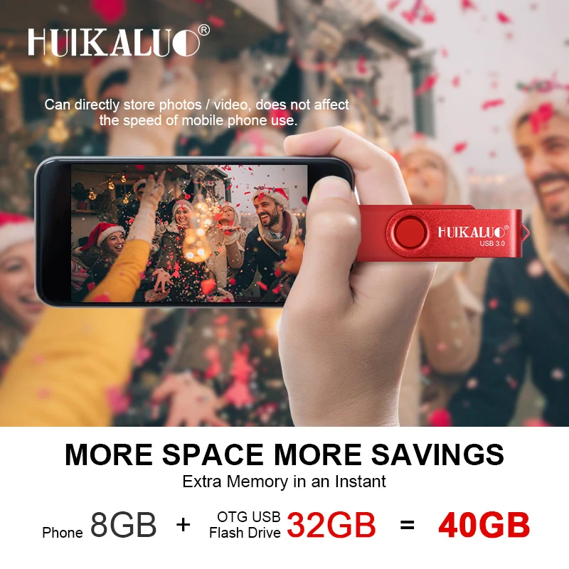 Huikaluo красочные USB 3 0 OTG флэш накопитель для смартфонов/Планшеты/PC флешки 128 Гб 64 32 16