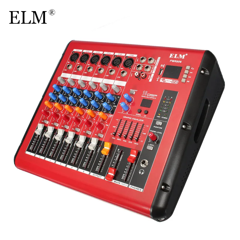 6 канальный bluetooth USB Микрофон Звук Аудио миксер консоль караоке микшерный