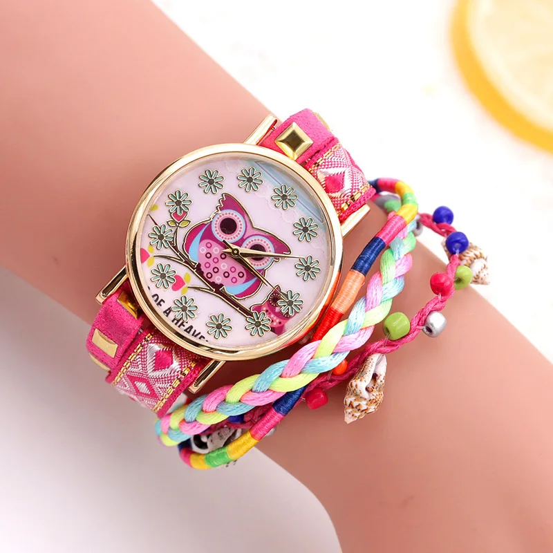 Женские часы с холщовой лентой маленькие модные совой для женщин|Женские
