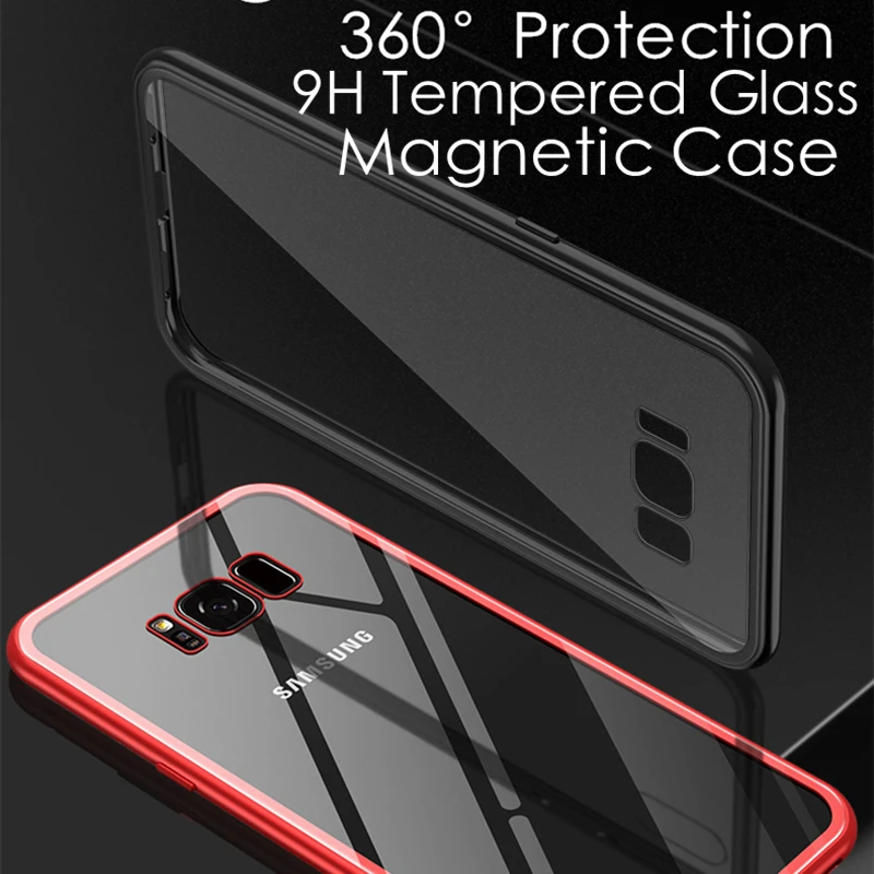 Luxury 360 Magnetic Adsorption Case for Samsung Galaxy S9 S8 Plus S7 Edge Note 8 9 Cover Shell J4 J6 A7 A9 2018 Cases |