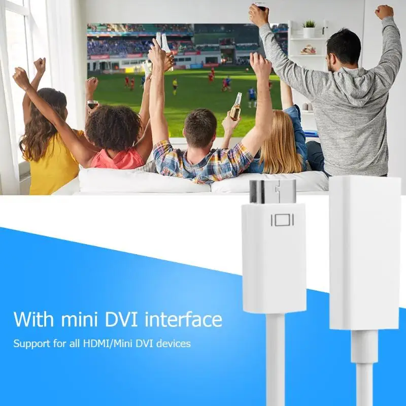 Переходник Mini DVI папа-HD мама для монитора видеоадаптера кабеля 1080P Apple Mac |