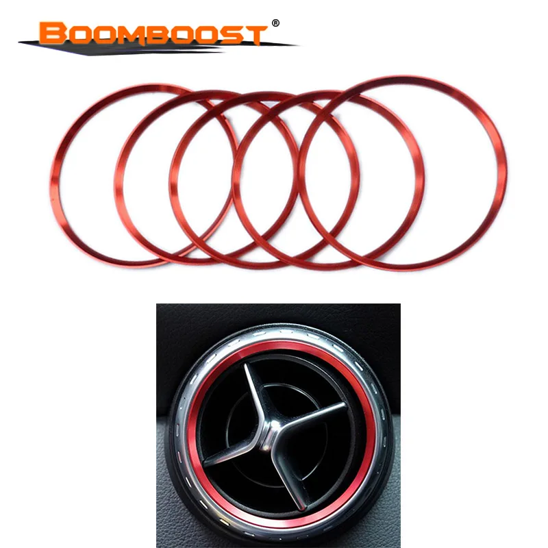 

5 pcs Auto Air Conditioner Outlet Vent Decoration Cover Trim Circle Ring FOR Benz GLA class A B CLA class