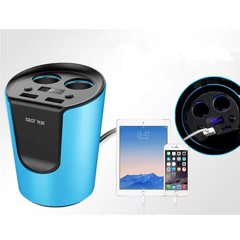 Многофункциональный автомобильный двойной usb адаптер для зарядки iPhone iPad Samsung Galaxy