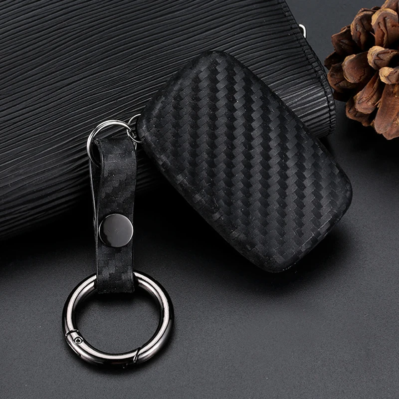 Углерода волокно стиль автомобиля Футляр для ключей Fob в виде ракушки Крышка Land
