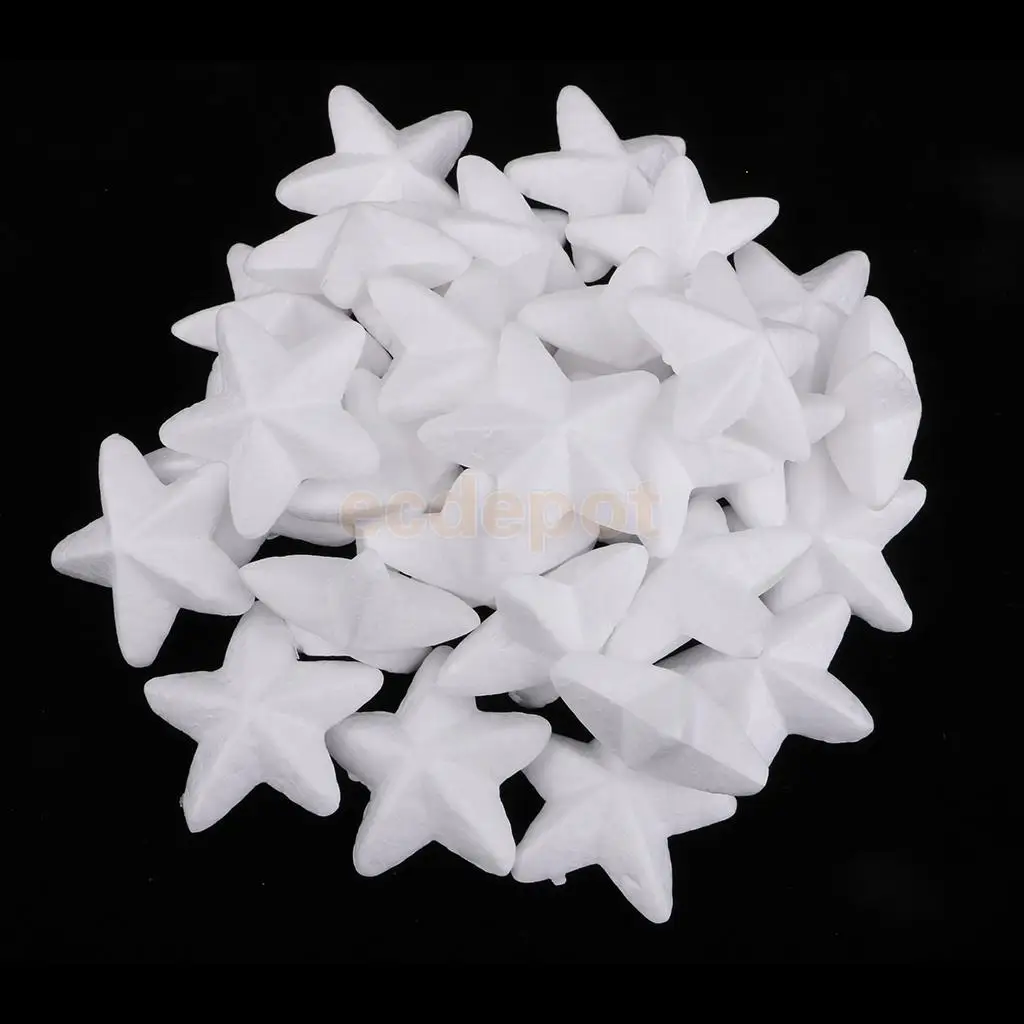 30 Pieces Star Shape Polystyrene Styrofoam Foam for Model Making DIY Christmas Ornament Decorations Modeling Craft 5cm | Дом и сад