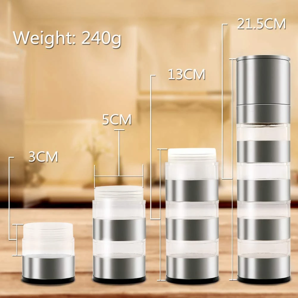 Мода Ручная мельница из нержавеющей стали для соли и Peper многослойная перца с