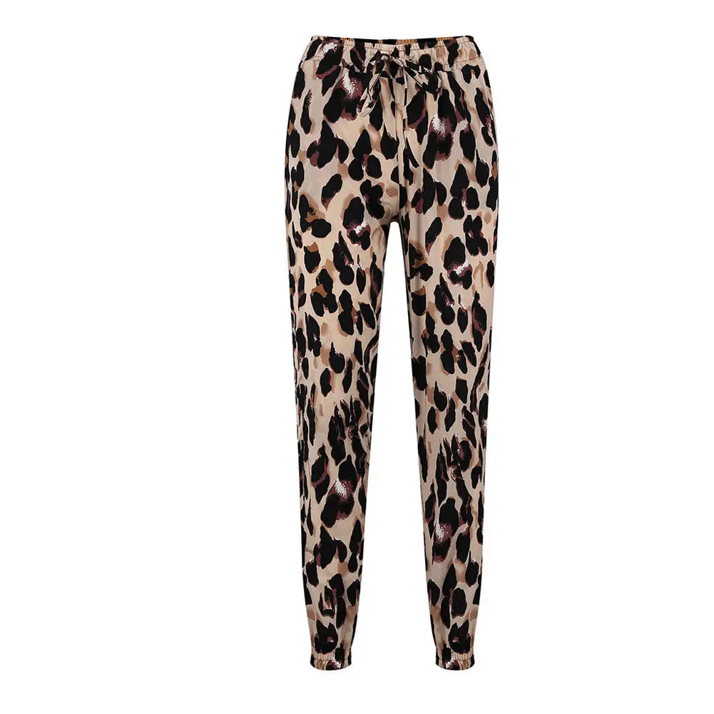

Womens High Waist Leopard Print Pants Elegant harajuku Trousers Ladies Party fashion Pants pantalon femme streetwear