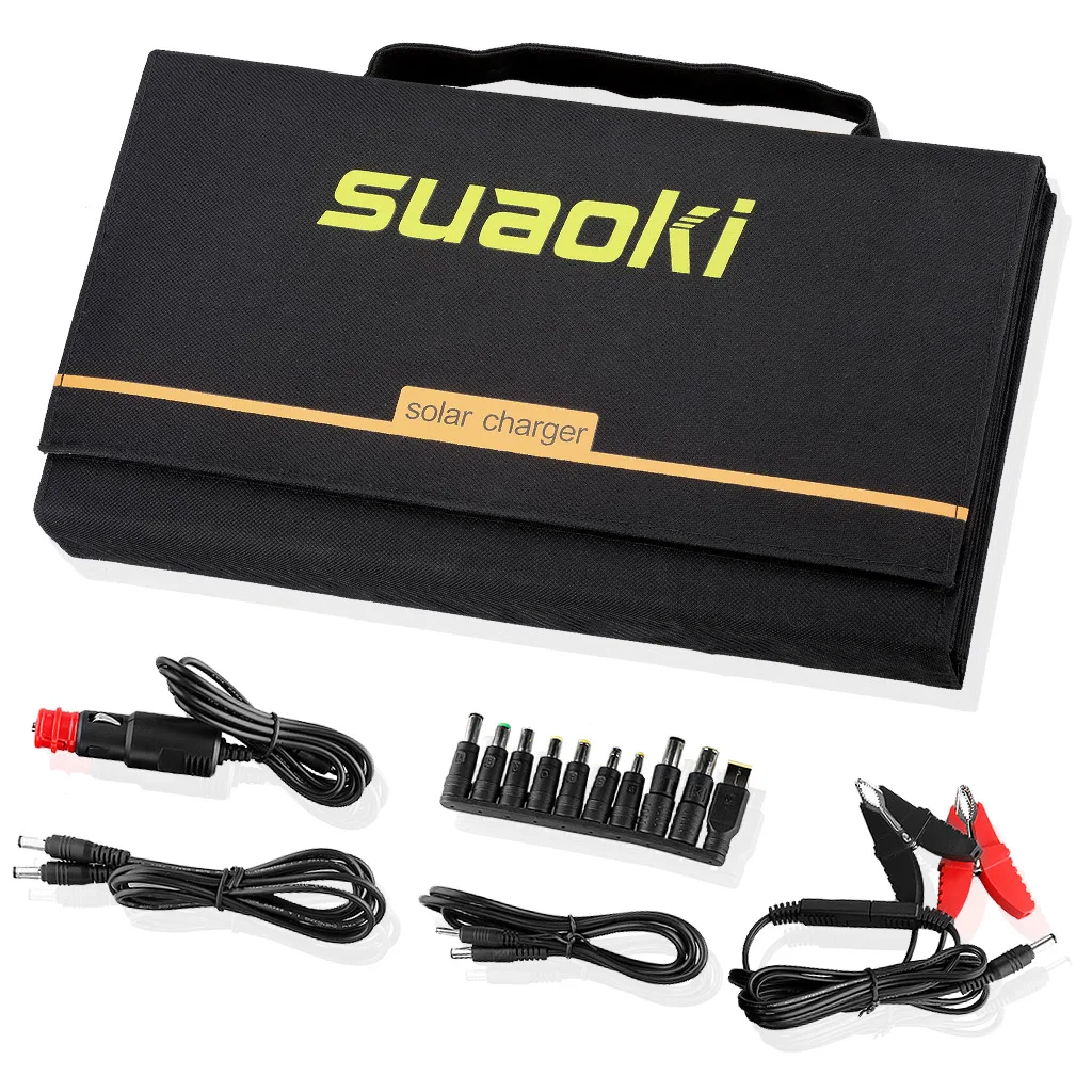 Suaoki 60W Солнечное зарядное устройство высокой эффективности 18V DC & 5V USB выход