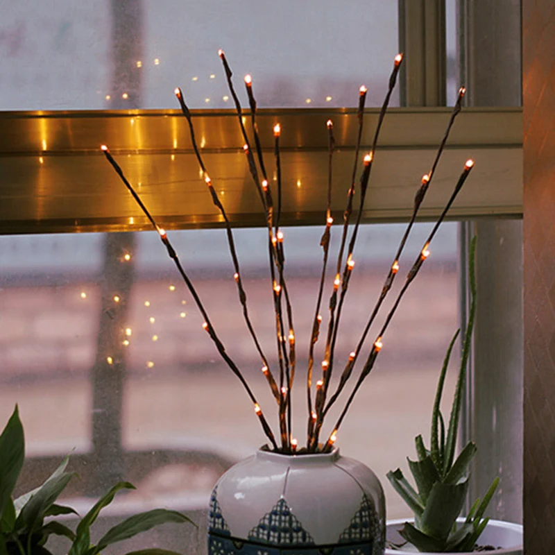 75 см новогодний светодиодный светильник &quotВетка ивы&quot Цветочное освещение 20
