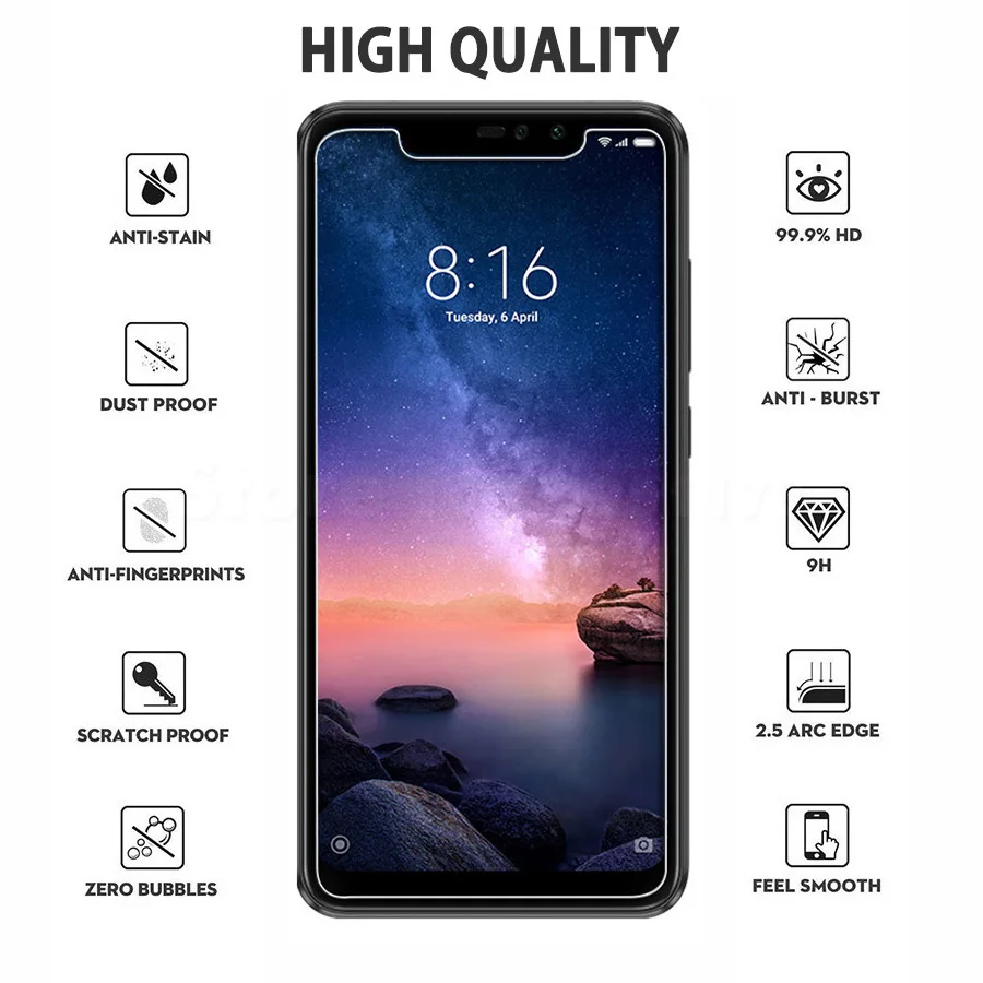 Закаленное стекло 2.5D 9H для Xiaomi Redmi Note 6 Pro note 5 защитная пленка экрана 4 4X S2 5plus 0 26