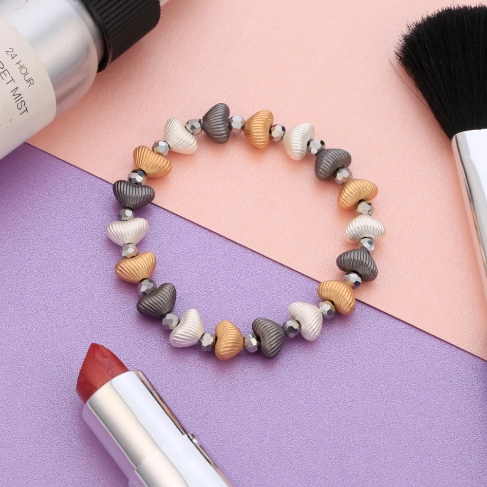 Love Stone Crystal Beads Bracelets For Women Stretched Beaded Rope Adjustable Bohemia Jewelry Gifts Dropshipping 2019 | Украшения и