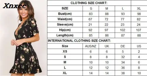 

Women Mini Boho Floral Dress Summer Beach Short Sleeve V neck Evening Party bohemian beach dress 2020 Summer style Xnxee