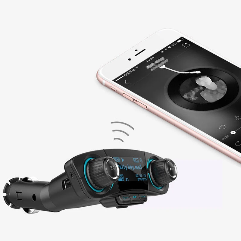 Черная Автомобильная Зажигалка 130*100*35 мм Bluetooth 4 0 fm передатчик mp3 плеер