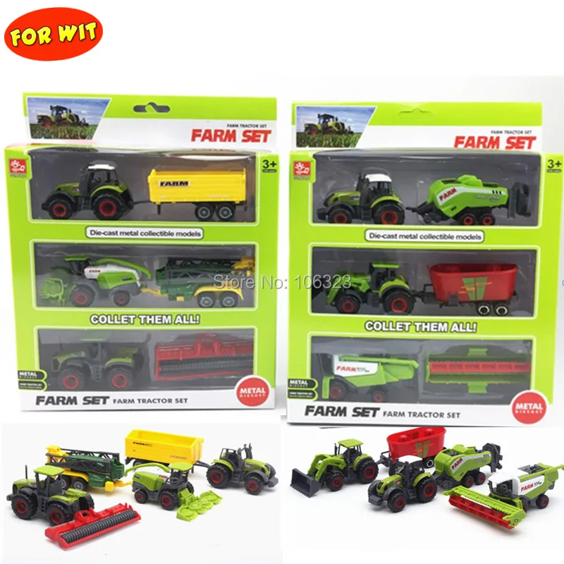 Коллекционная игрушка All Farm комплект трактора, литая металлическая модель автомобиля с пластиковой частью, разбрызгиватель урожая, электро...