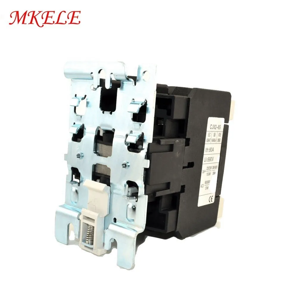 

3P+1NO+1NC Din Rail Mount Magnetic AC Contactor CJX2-6511 AC Contator 65A 50/60Hz LC1 3 Phase 3-Pole 380V 220V 110V 36V 24V