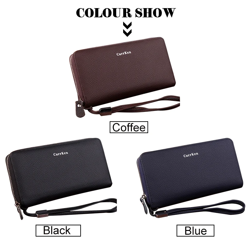 2019 новый дизайн Rfid Блокировка Мужской кожаный длинный клатч большой емкости