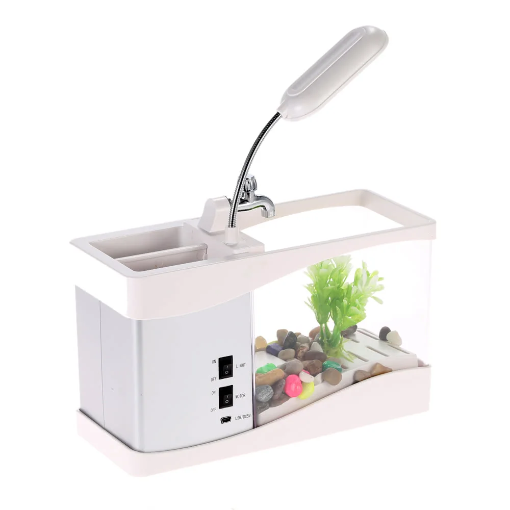 Светодиодный настольный мини светильник с USB и ЖК дисплеем для аквариума|Большие