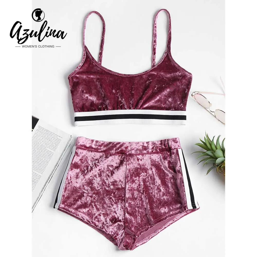 ZAFUL Полоски Ками Top Упругие шорты для женщин Летний пляж Симпатичные узкие ремни