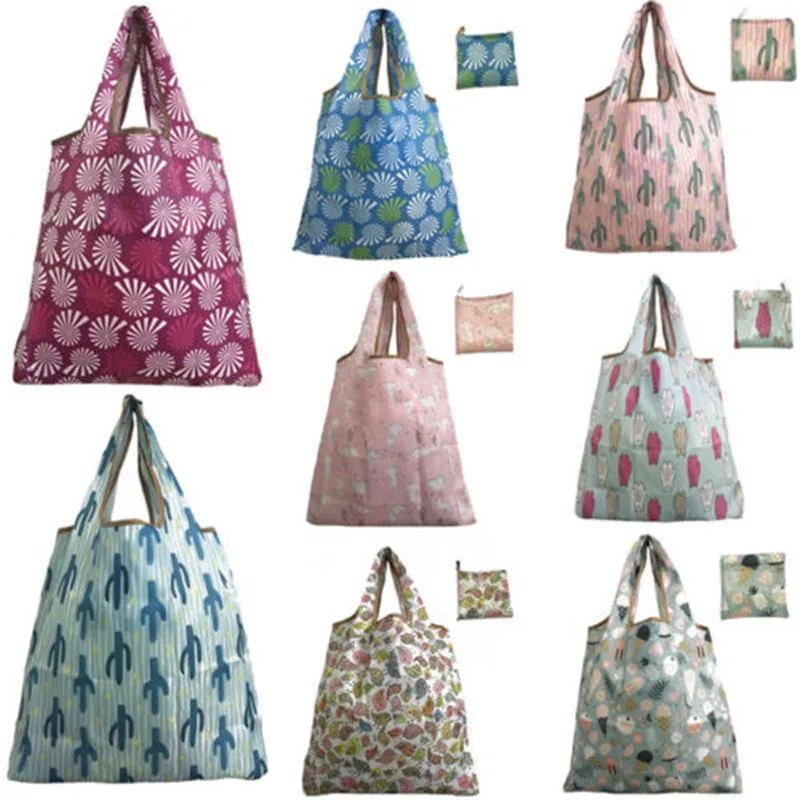 Waterproof Folding Reusable Eco Shopping Shoulder Bags Pouch Tote Clip Bag for two size | Багаж и сумки