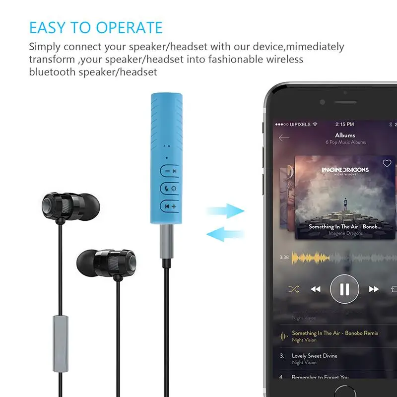 Onever Автомобильный Bluetooth музыкальный аудио ресивер динамик Aux Универсальный 3 5 мм