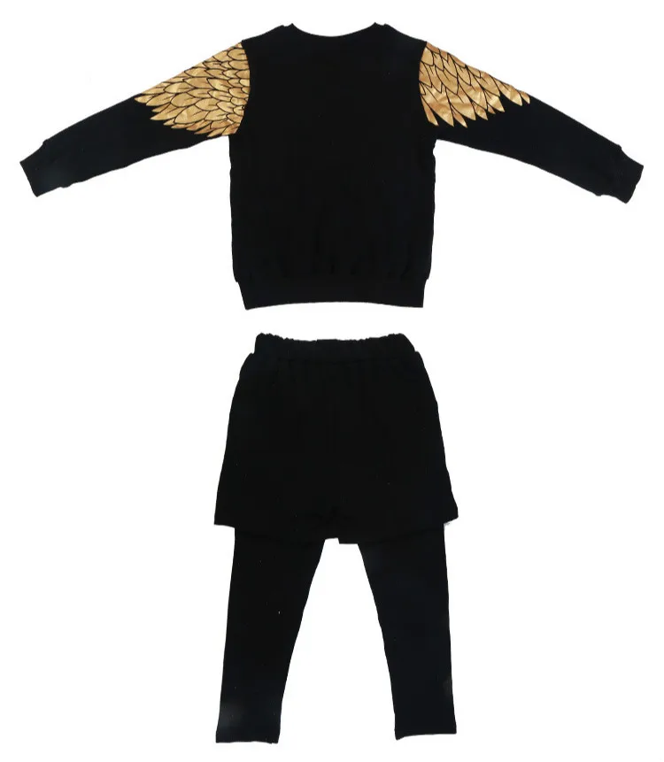 Wing Printed Boys Clothing Unisex Sets 3 Pieces Autumn Fashion Brand Sport Suit Sweatshirts & Harem Pants Hip Hop Kids | Детская