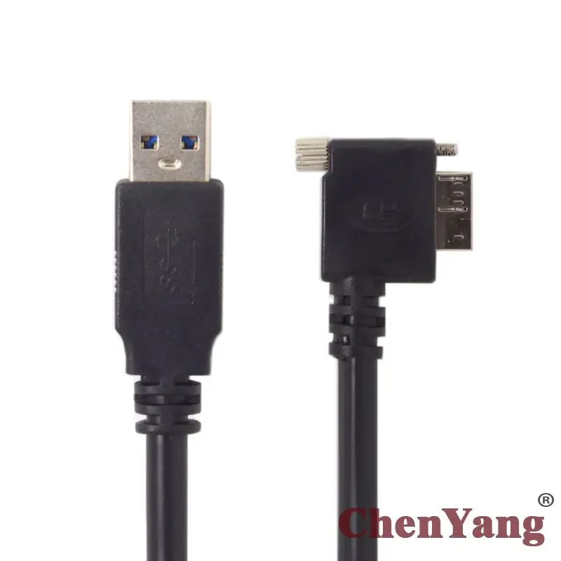 

CYSM USB 3.0 A type male to 90 Degree Right Angled Micro USB Screw Mount Data Cable 1.2m for Industrial Camera
