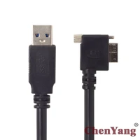 chenyang usb 3 0 a type male to 90 degree right angled micro usb screw mount data cable 1 2m for industrial camera