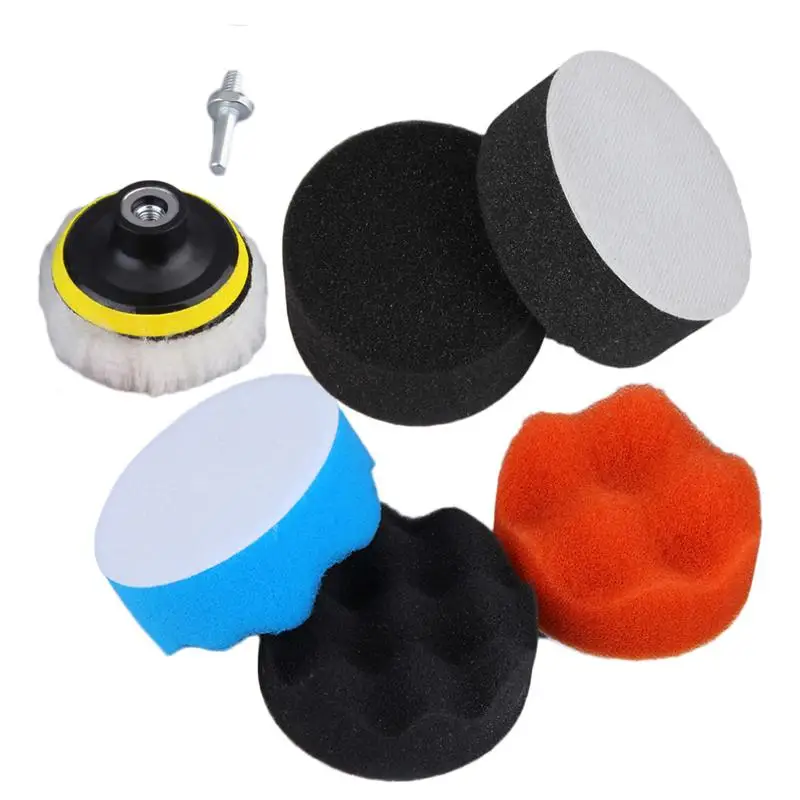 7 шт. набор полировальных подушек для полировки воском автомобиля Global Waffle Foam Pads