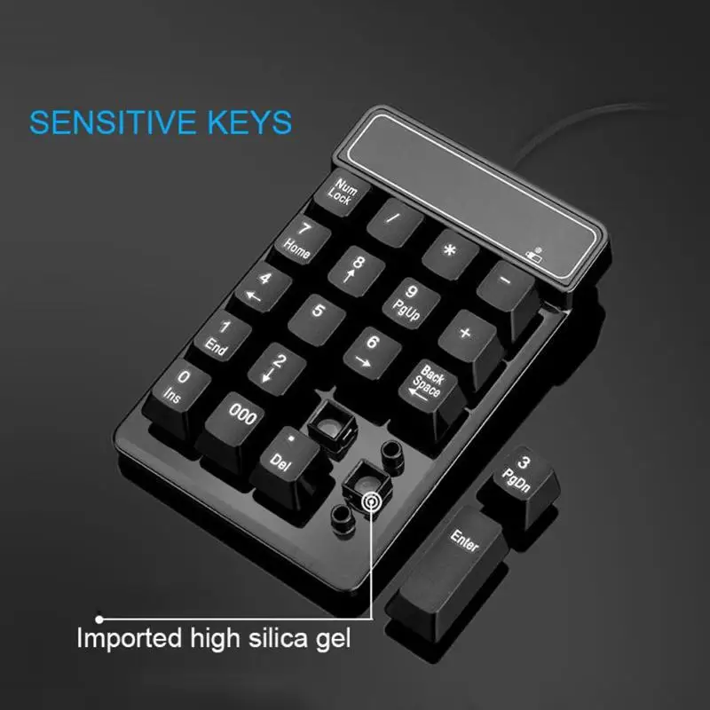 2019 новая мини USB Проводная 19 клавиатура и клавиши механические ощущения