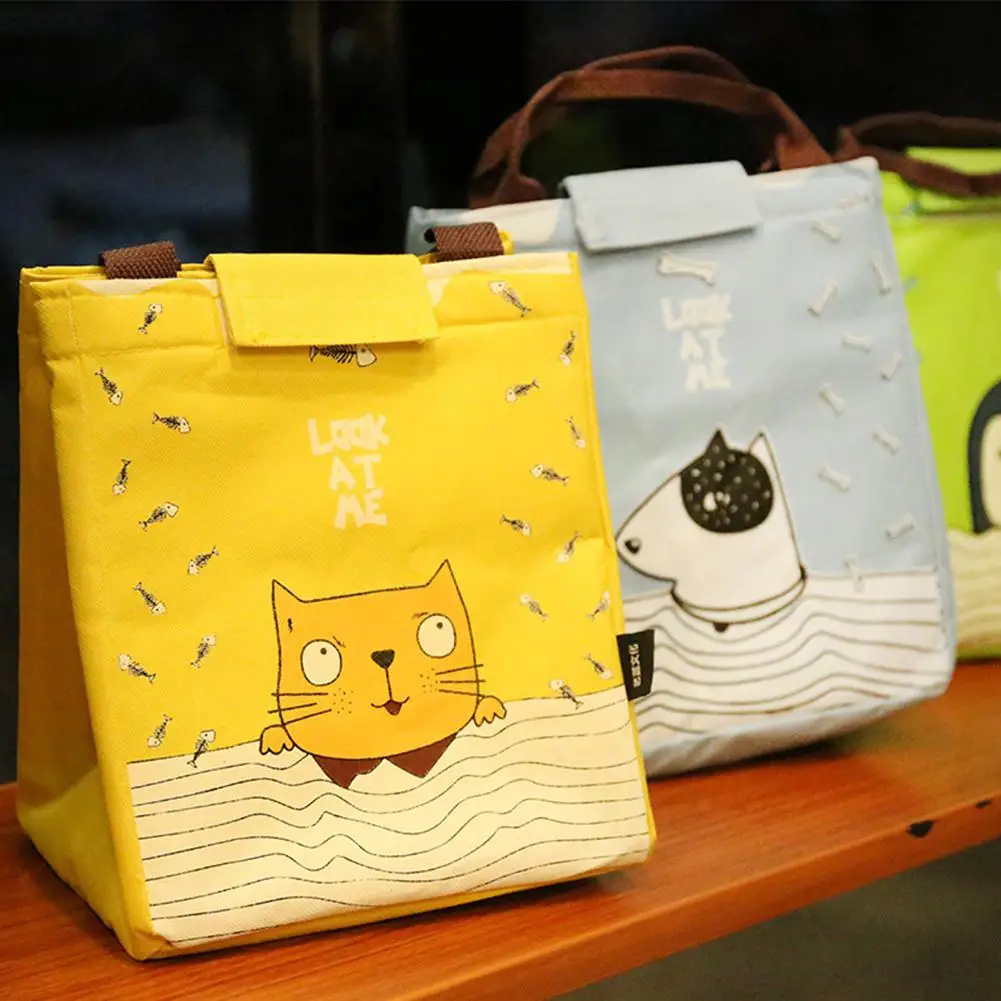 Большой размер утепленная мультяшная печать термальная изолированная сумка для