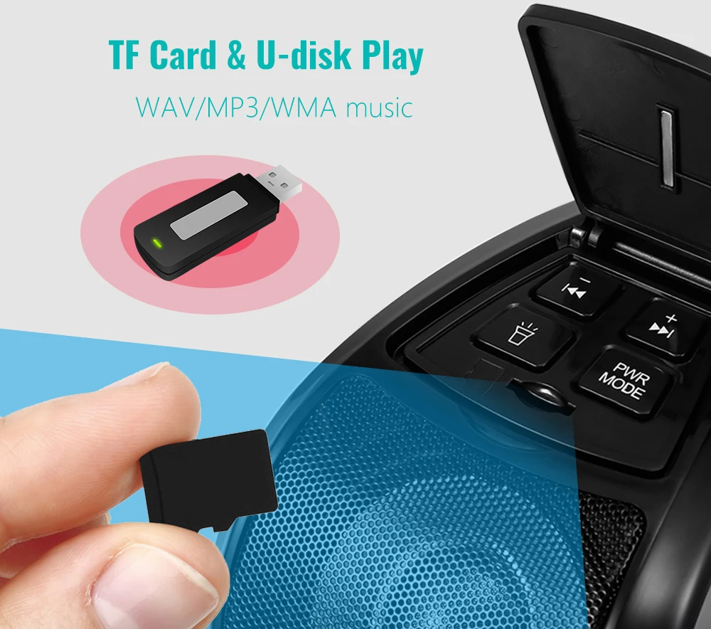 2 шт мотоциклетный аудио плеер Bluetooth колонки со светодиодный светильник MP3